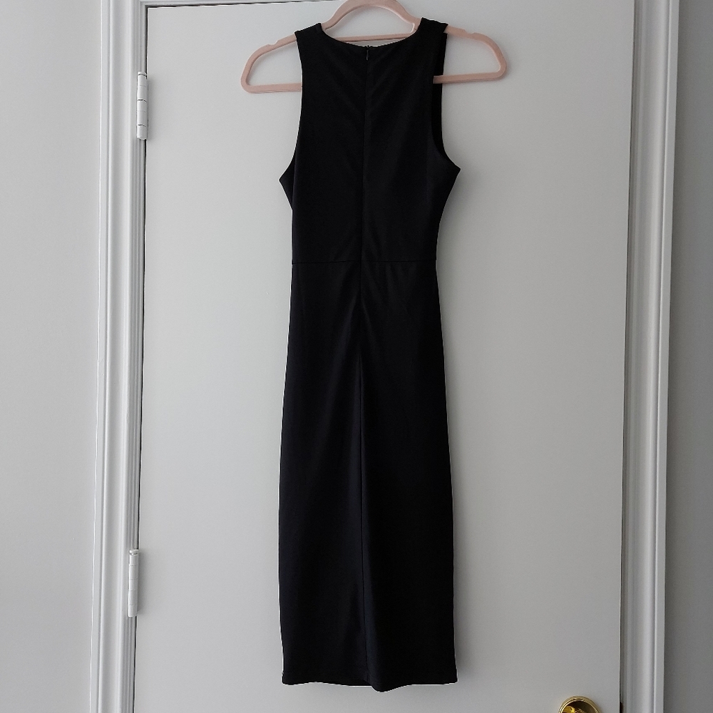 Dance & Marvel Solid Black Lbd Stretch Cutout Mid… - image 2